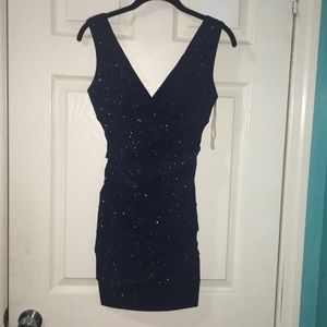 Navy blue and Gold Bodycon Dress